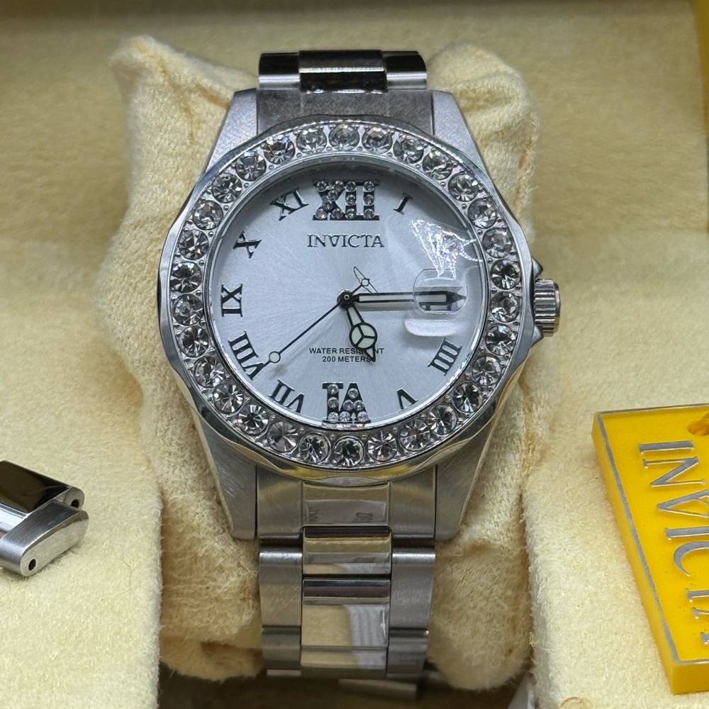 Invicta Silver Timepiece with Sparkling Accents